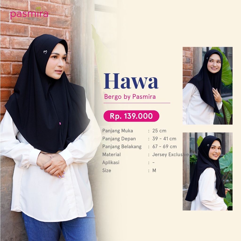 Bergo Pasmira Hawa / jilbab Instan Pasmira