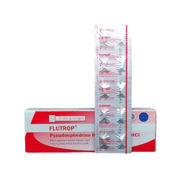 Flutrop / 100 tablet -- Obat Batuk Pilek Panas pereda Flu Demam dan Sakit Kepala kaplet Dicom Dikom 