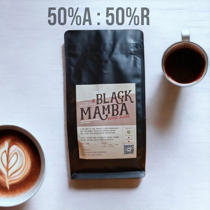 

Biji Kopi House Blend Espresso 50% Arabika 50% Robusta - Black Mamba