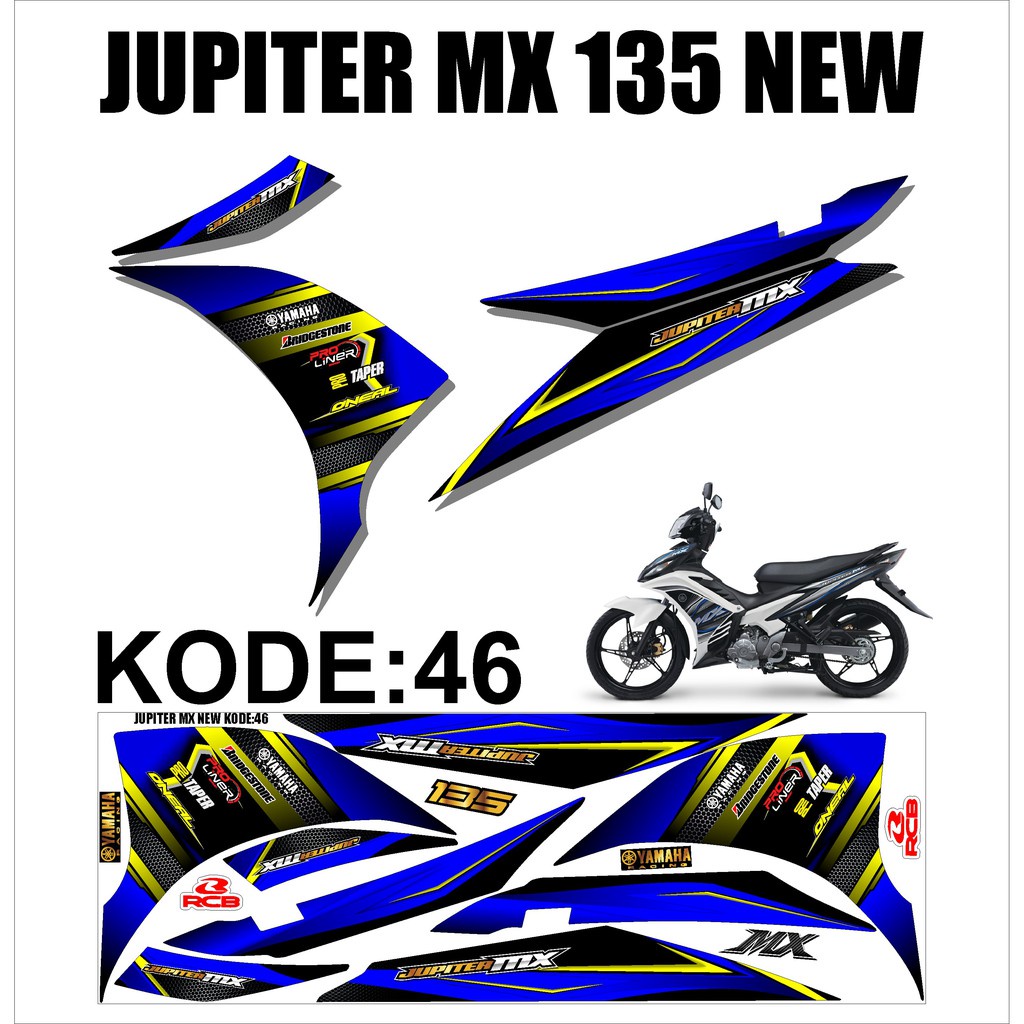 Stiker Striping Lis Variasi Jupiter MX 135 NEW 2010 - 2014 Desain DSP-46