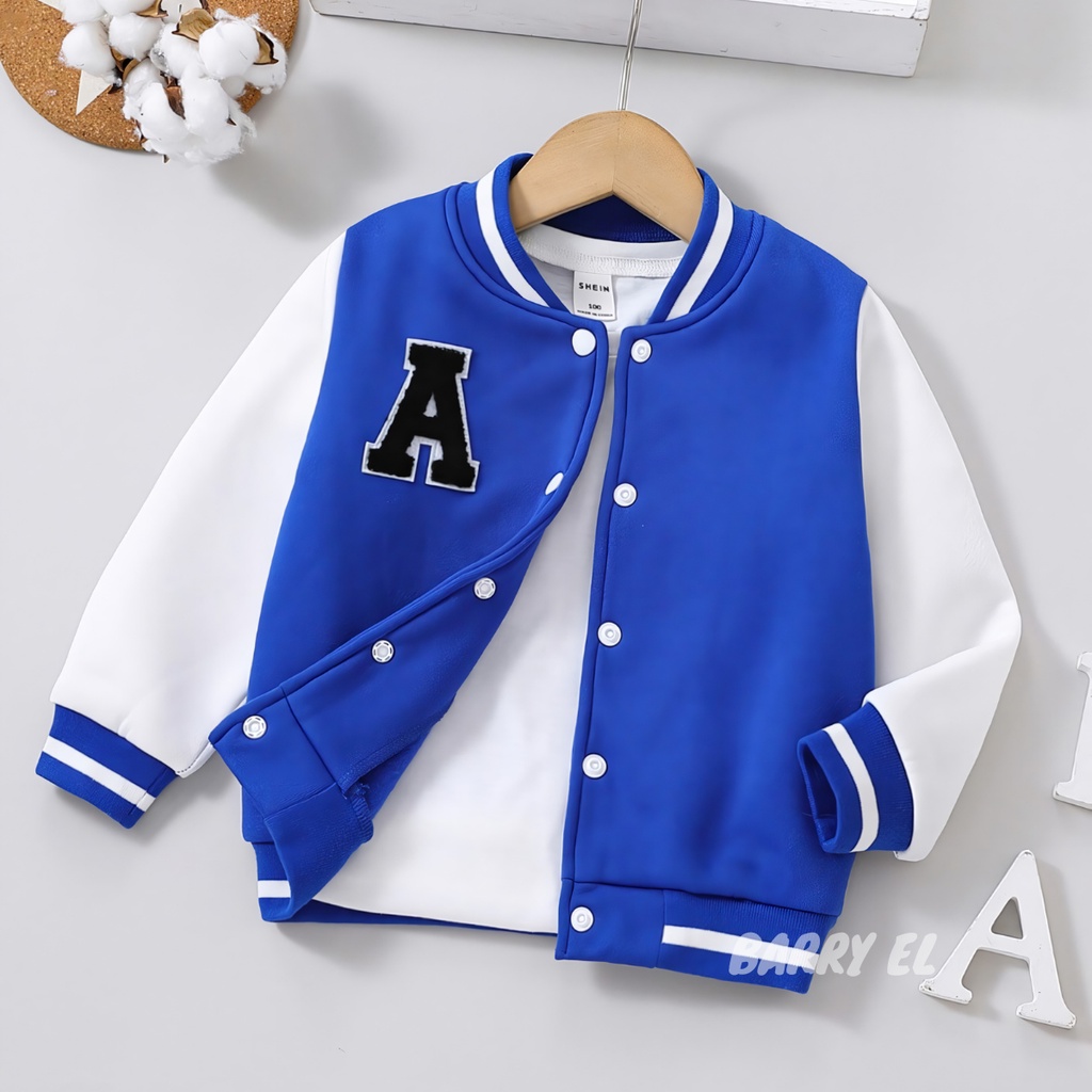 Jaket Anak Baseball Varsity Tebal Laki Laki Perempuan Pria Wanita Korean Style Free Inisial Nama Umu