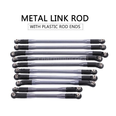 10pcs Metal Link 313mm Plastic Rod End Axial SCX10 II 90046 90047 RC