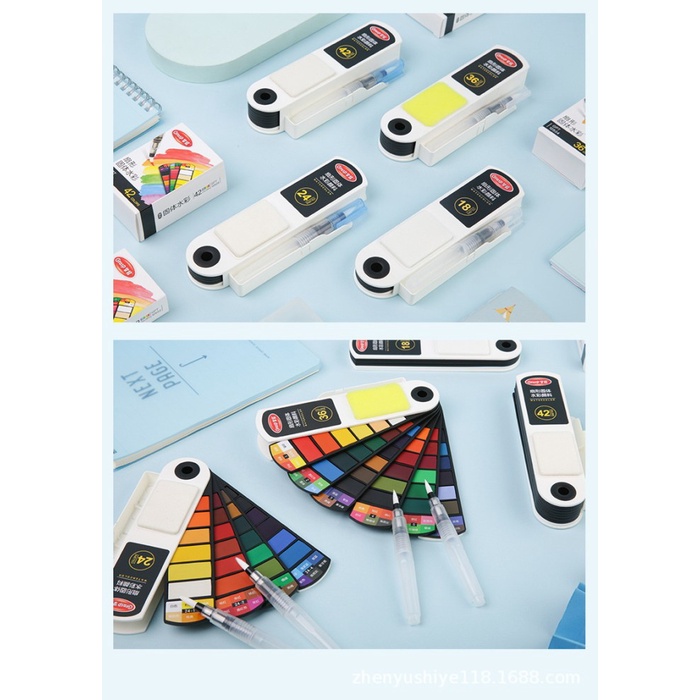 

[LOGU] Cat Air Padat Graps Portable Travel Set, Solid Watercolor Paint