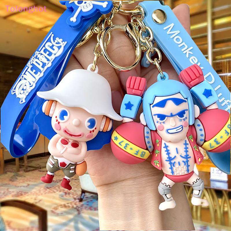 Tolonghot&gt; One Piece Anime Monkey •D •Luffy Gantungan Kunci Silikon Key Ring Lanyard Tas Sekolah Liontin Aksesoris Cosplay Liontin Perhiasan well