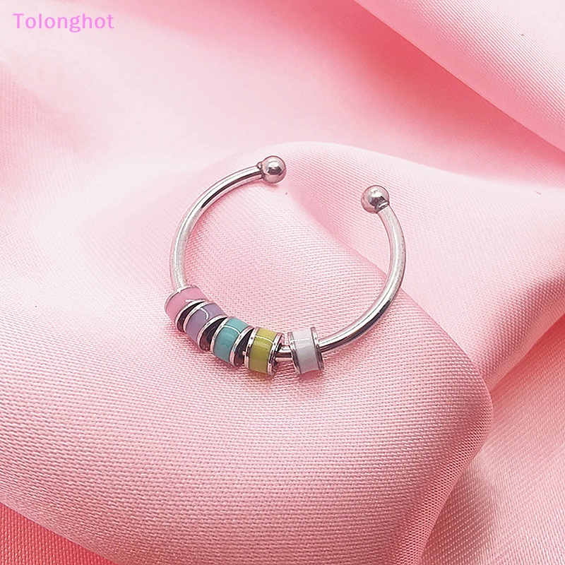 Tolonghot&gt; Fashion Stainless Steel Gratis Spiral Fidget Anxiety Rings Dibuka Anti Stress Relief Perhiasan Untuk Wanita Stress Reliever Rings well