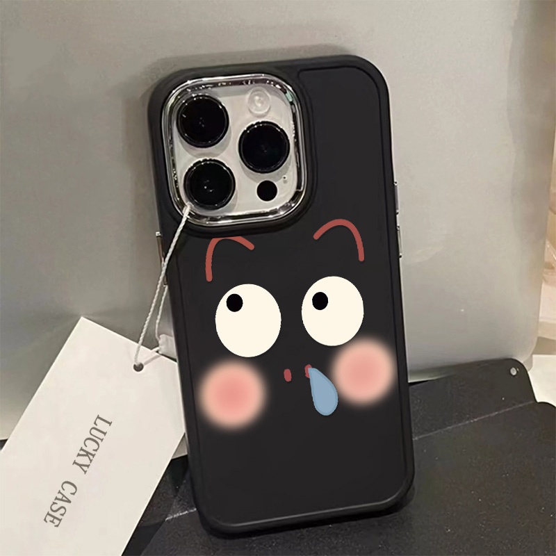 IPHONE Tombol Logam Casing Ponsel Silikon Kompatibel Untuk Iphone14 13 12 Pro Max Soft Casing Emote Lucu Shockproof Cover Cell Precticer