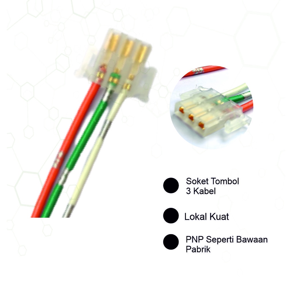 Soket Tombol 3 Kabel Saklar Fitting Lampu Dim Klakson Sen Karisma Beat