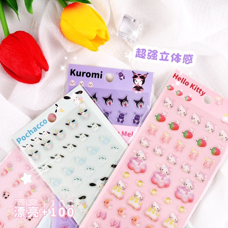 Stiker Galici Sanrio - 3D Stiker Hello Kitty My Melody Cinnamoroll - Sticker Lucu Murah [thehanscorner]