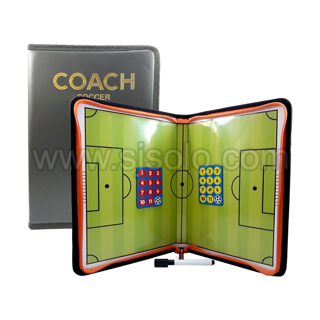 Coach Board Papan Pelatih Strategi Sepak Bola Football Tas Resleting