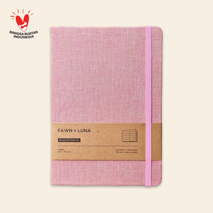 

✨BISA COD✨ -Notebook Large A5 - Rose Ash Fabric - Buku Jurnal / Agenda - Plain