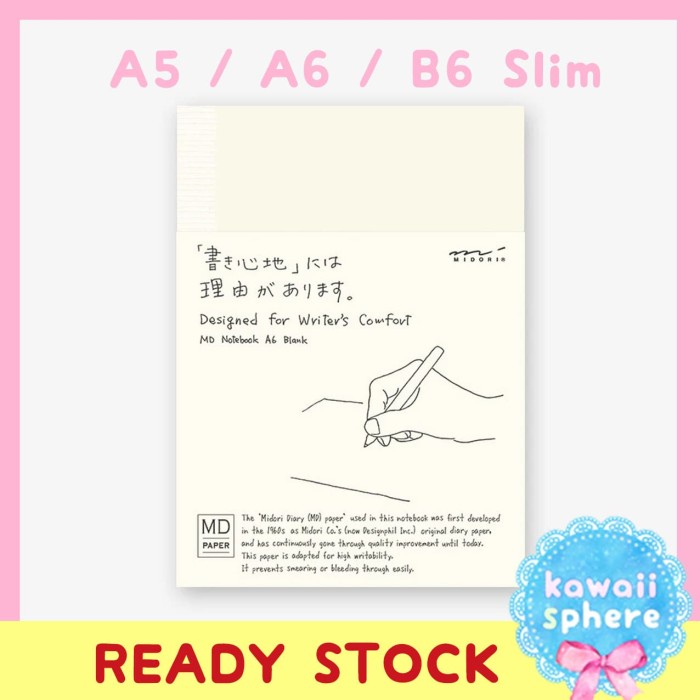

✨BISA COD✨ -Midori MD Notebook Blank A5 / A6 / B6 Slim | Ready Stock - A6