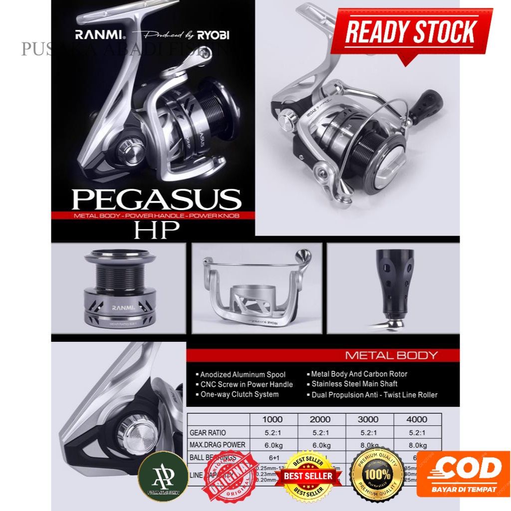 Reel RYOBI Ranmi Pegasus 1000/2000/3000/4000 POWER HANDLE