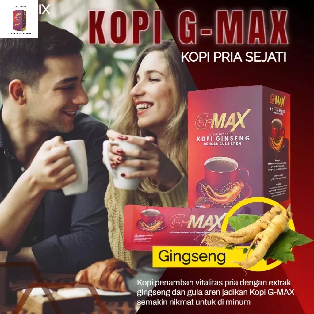 

G MAX Promo Kopi Gingseng G Max Kopi Kesehatan Pria dan Wanita Original