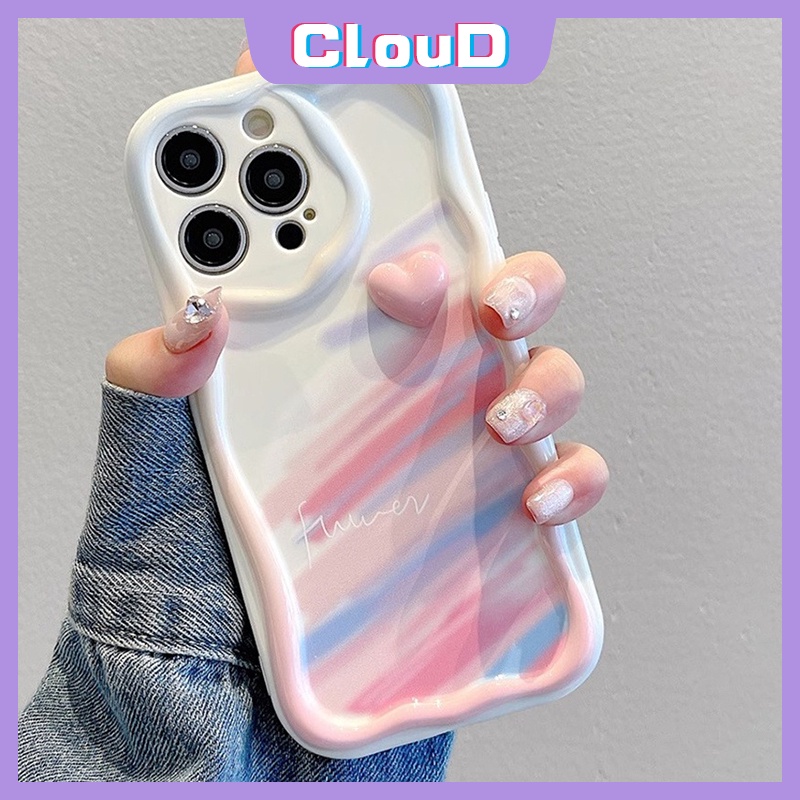 Casing Tepi Melengkung Bergelombang Stereo 3D Untuk Infinix Hot12 11 10 20 30 9 8 Play Hot 10Lite 8 9 30i Note12 G96 Smart5 6 6Plus 7love Heart Hand Strap Bracelet Graffiti Rainbow Cover