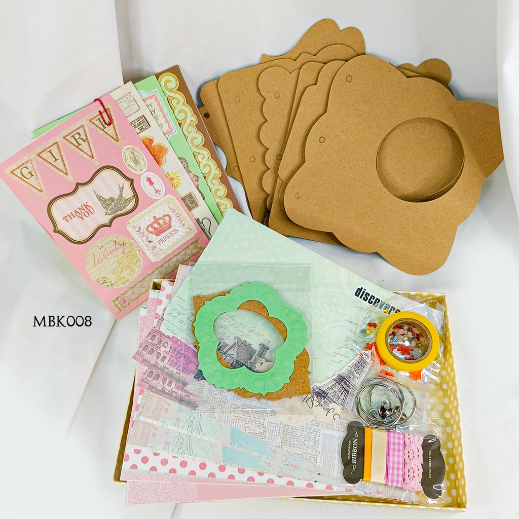 

Scrapbook Kit Sticker Journaling Warna Warni MBK-RA002