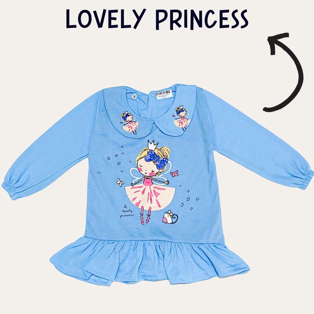 Babynkids - Dress Anak Perempuan / Dress Ruffle Lengan Panjang / Dress Anak Ruffle / Dress Anak Colar Neck