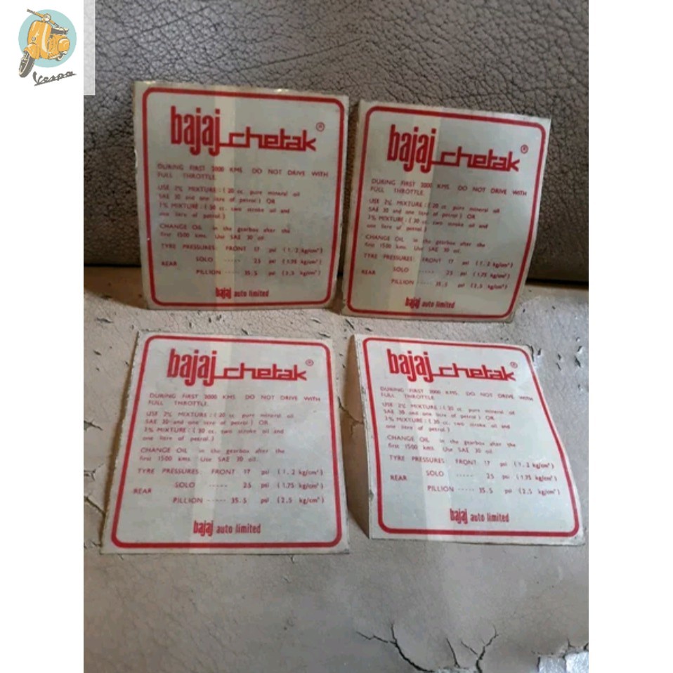 sticker runningin bajaj chetak nos