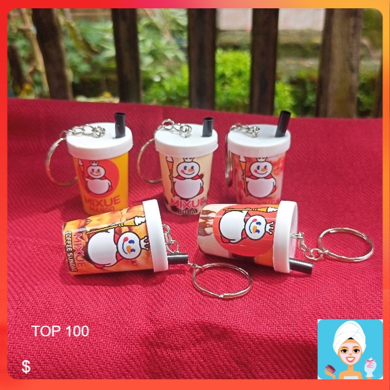 [ML] GANTUNGAN KUNCI MINIATUR MIXUE BOBA CUP GANCI MAGNET KULKAS LUCU UNIK