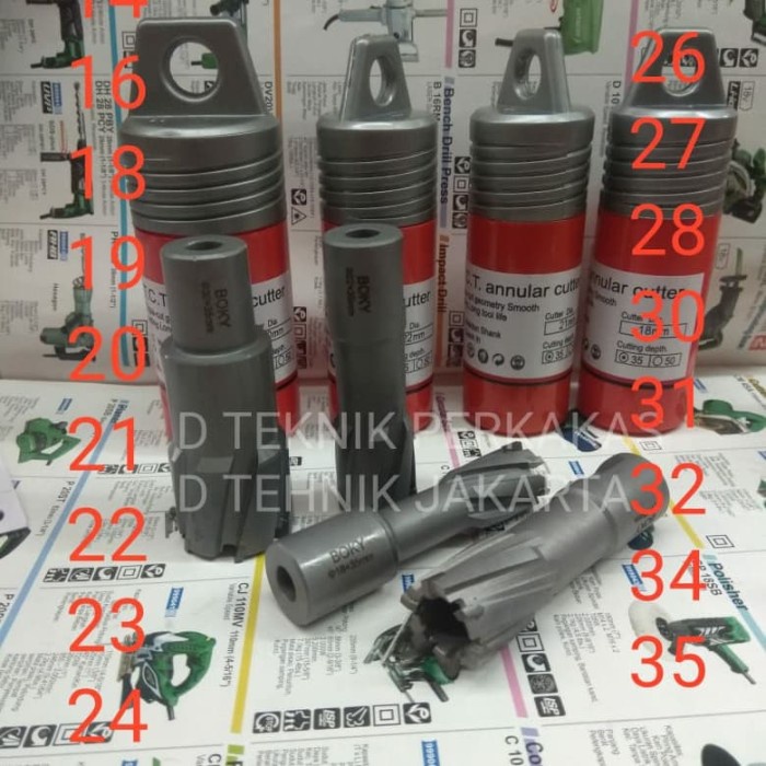 mata bor besi jet broach tct 20mm boky - mata bor hole cutter tct boki ori dtj
