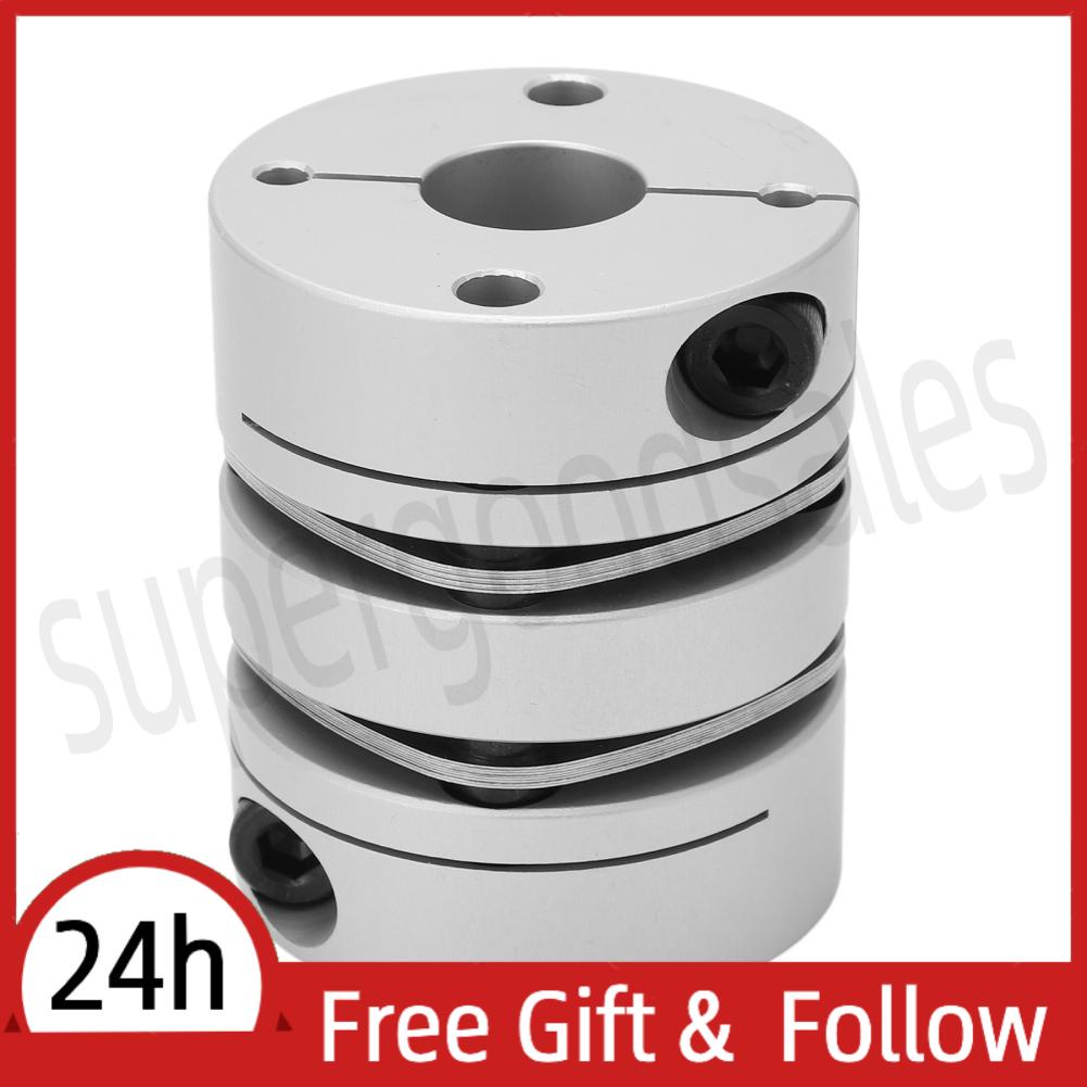 Supergoodsales 2 Diaphragm Coupling Good Adaptation  Mounting Aluminum Alloy Stainless Steel Double Coupler Lightweight for Screw Drive