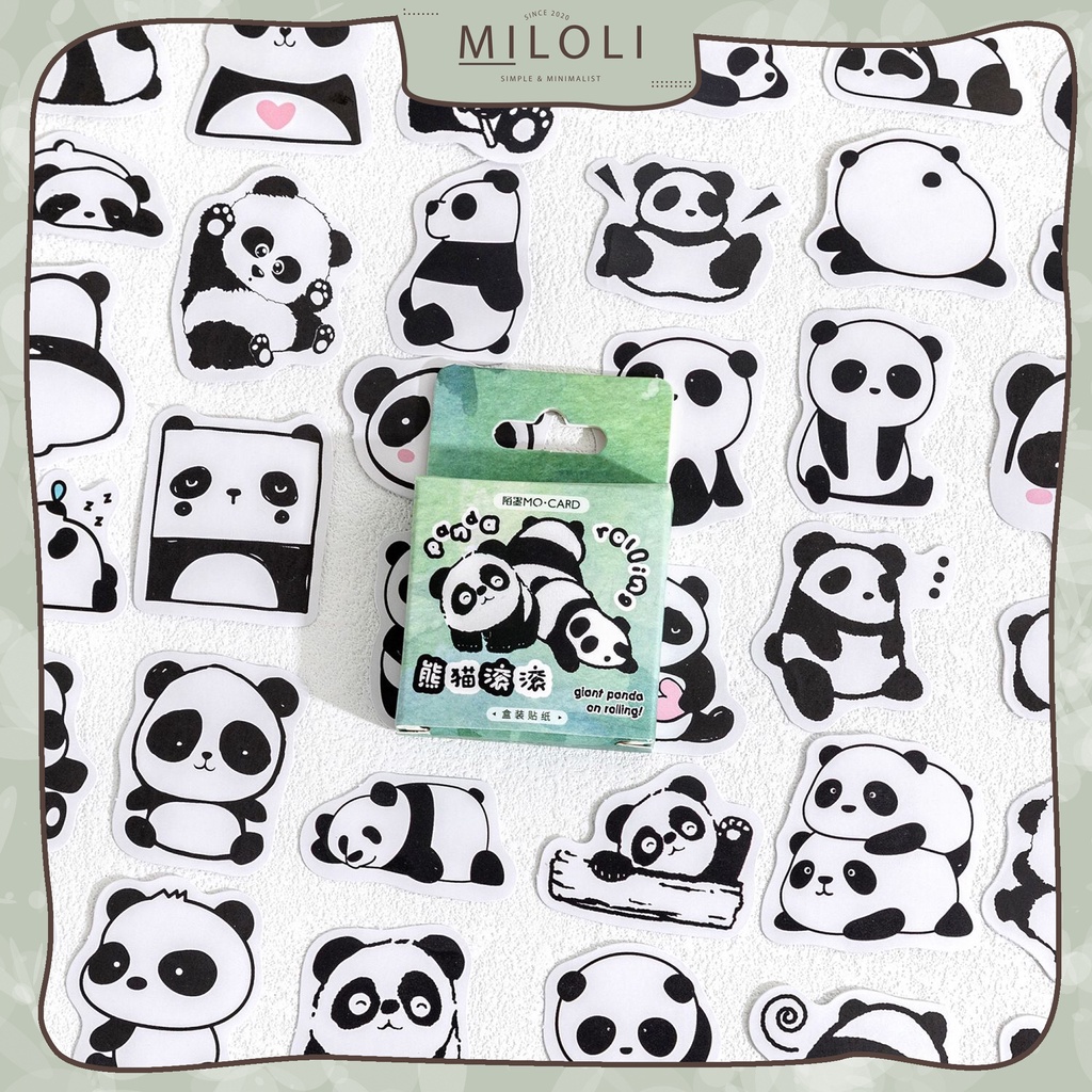 

[MILOLI] 45Pcs GIANT PANDA ON ROLLING Deco Sticker DIY Scrapbook Stiker Jurnal Dekorasi Diary Kotak - B0419