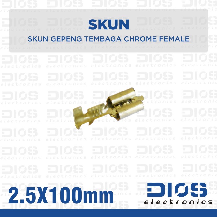 Skun Gepeng Silver Tembaga Chrome Putih FEMALE 2.5x100mm (eceran)