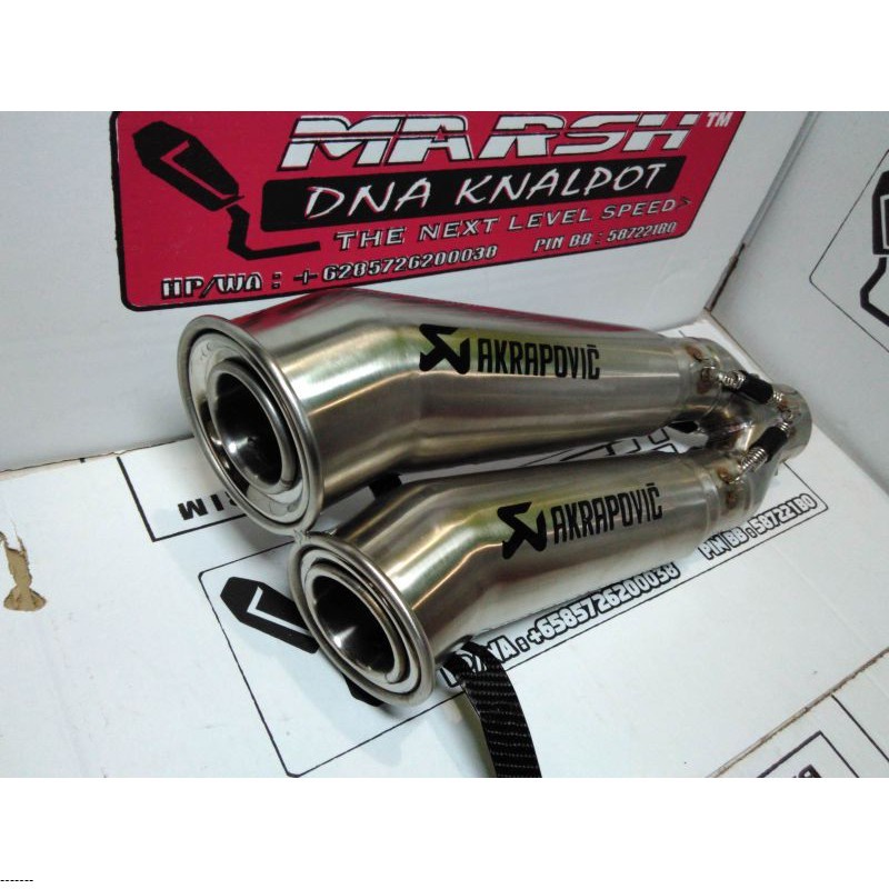 knalpot akrapovic doble megaphone silincer akrapovic megaphone muffler