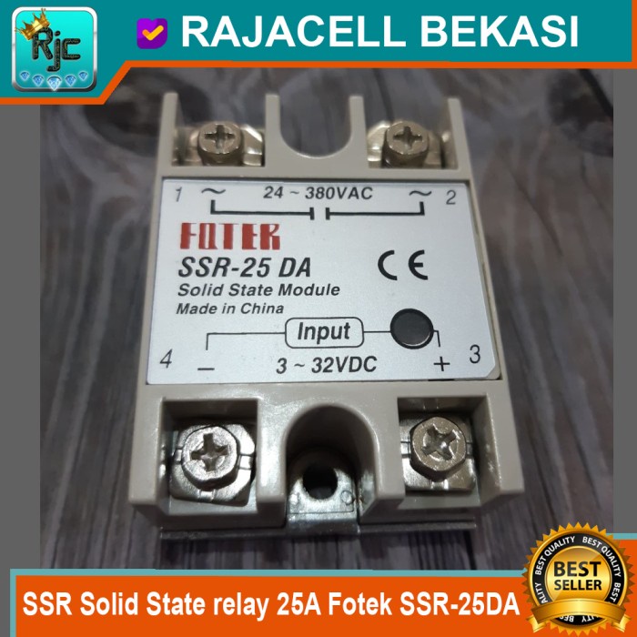 SSR Solid State relay 25A Fotek SSR-25DA 25 Ampere 24-380V 220V AC Termurah