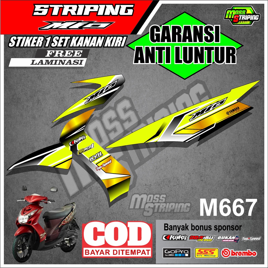 MASS Striping - Striping Sticker List Variasi Motor Yamaha Mio Soul Karbu old lama 2007 2008 2009 20