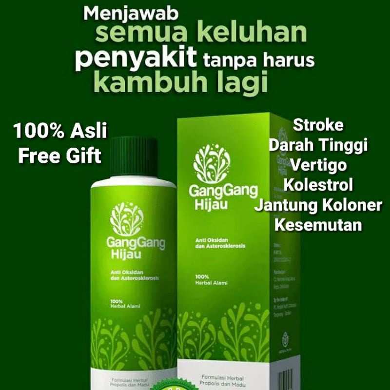 

MADU GANGGANG HIJAU Herbal Atasi Sakit Stroke Darah Tinggi Vertigo Kolesterol Jantung Koloner Baal dan Kesemutan