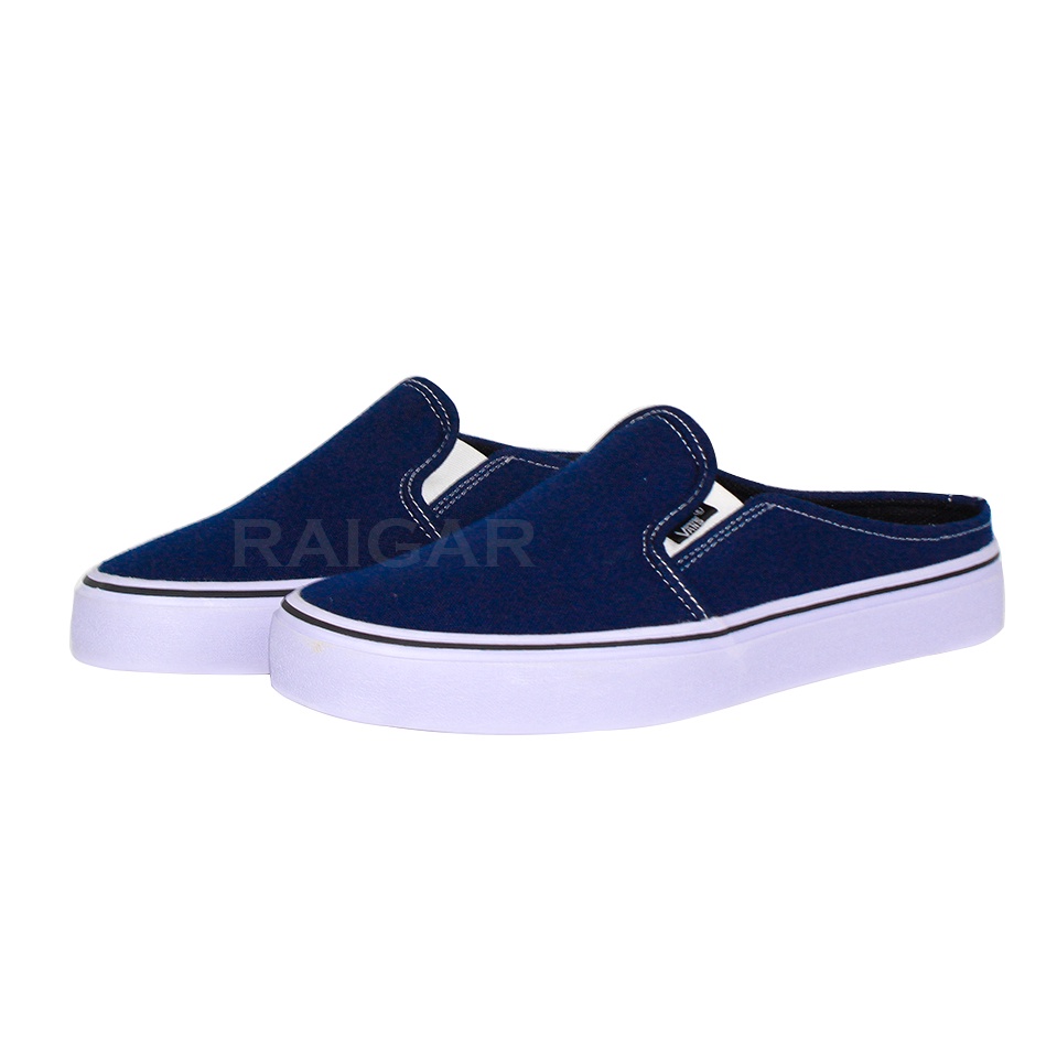 Sepatu slip on wanita selop  tanpa tali bustong kanvas slop Cowok cewek mules perempuan murah terbar
