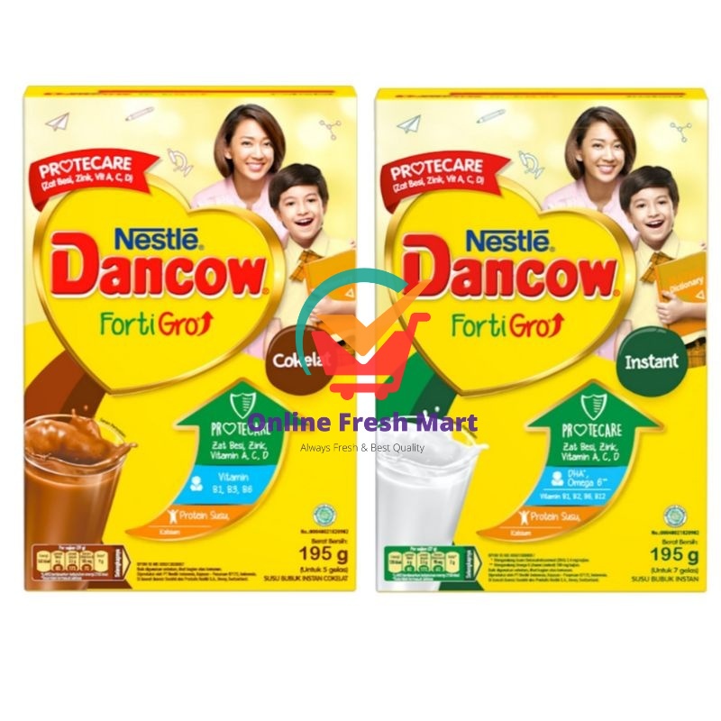 

(195g) DANCOW FortiGro Instant Cokelat Box kecil - Online Fresh Mart Denpasar