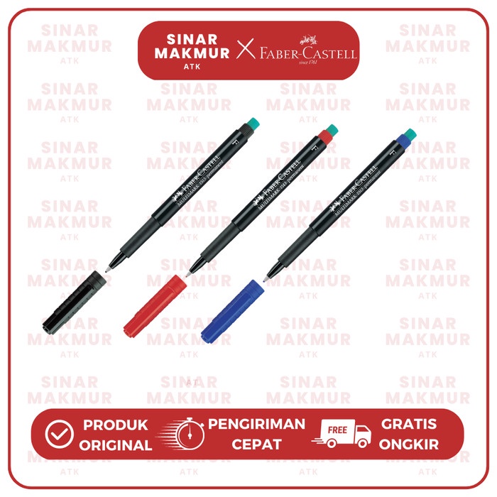 

Multimark Permanent OHP/Spidol F Faber Castell 1513 (PCS)