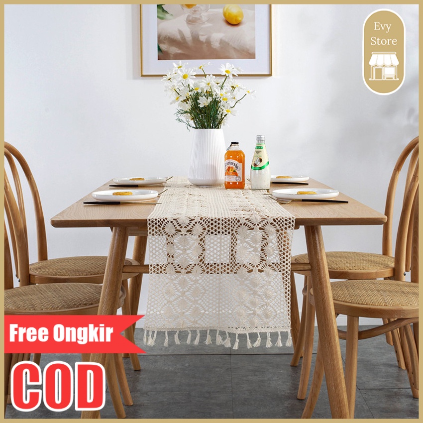 Evy Store COD Tabble Runner Alas Taplak Meja Makan | Table Runner Nordic UK 30x200