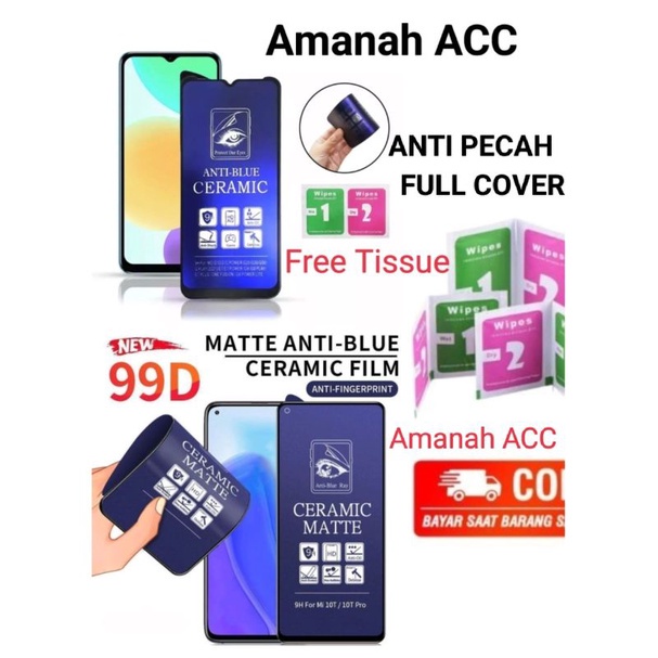 Tempered Glass OPPO F1S Anti Gores Blue Ceramic Matte