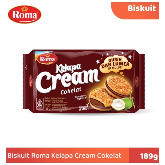 

ROMA Biskuit Kelapa Cream Cokelat 189gr ORIGIN