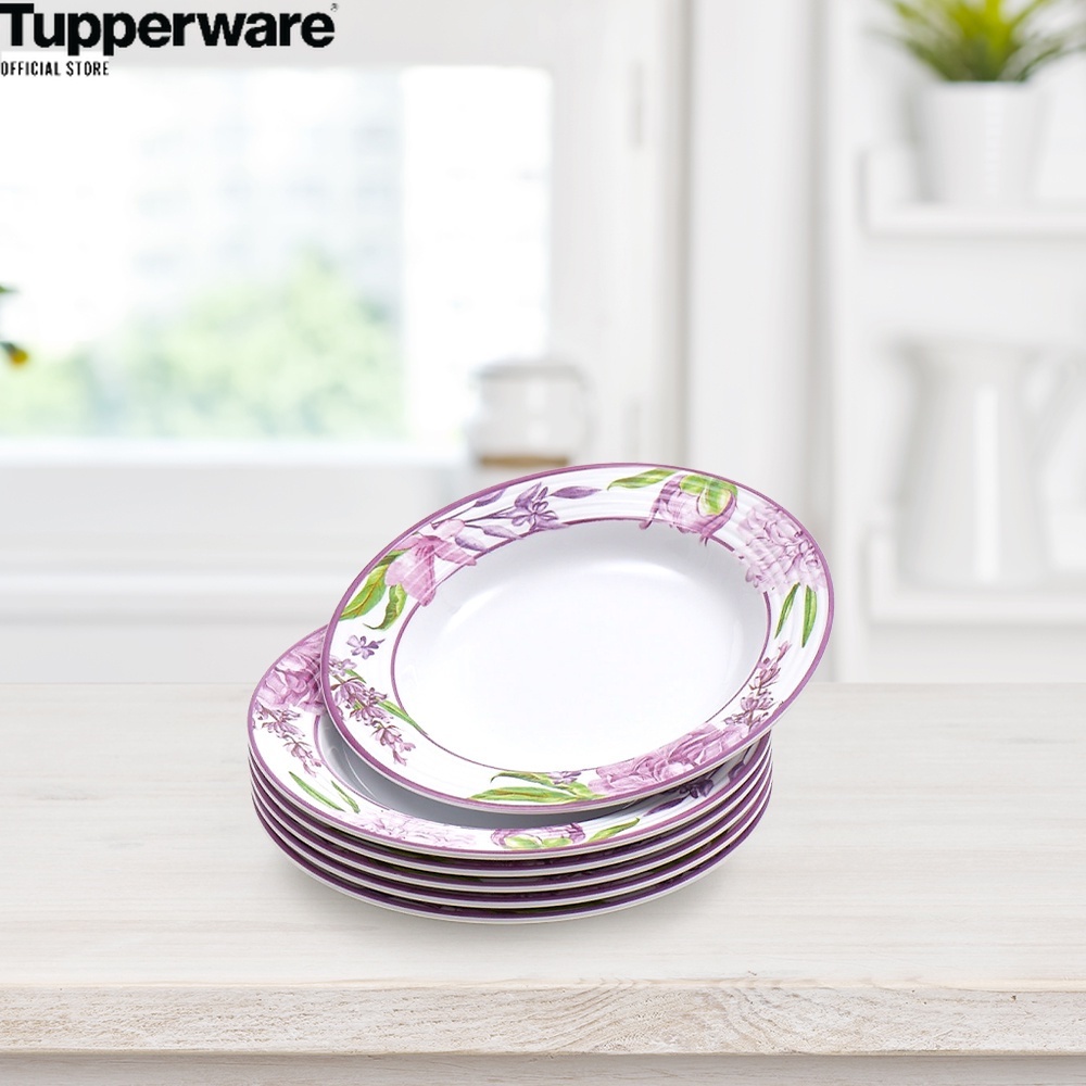 TUPPERWARE SET PIRING CATTLEYA MELAMINE DINING PLATE 230ML 6 BELI
