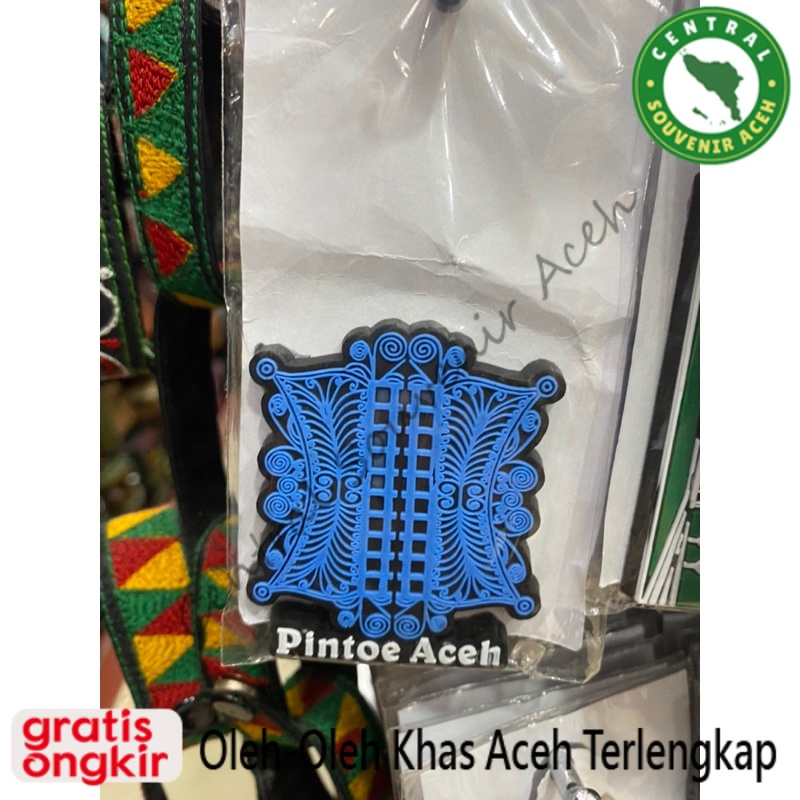 tempelan kulkas karet motif pintu aceh | magnet kulkas khas aceh pintu aceh