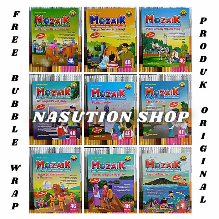 ⭐BARU (DISKON)⭐ Buku Mozaik 4A 4B 4C 4D 4E 4F 4G 4H 4I Yudhistira K13 Revisi Kelas 4 - 4C