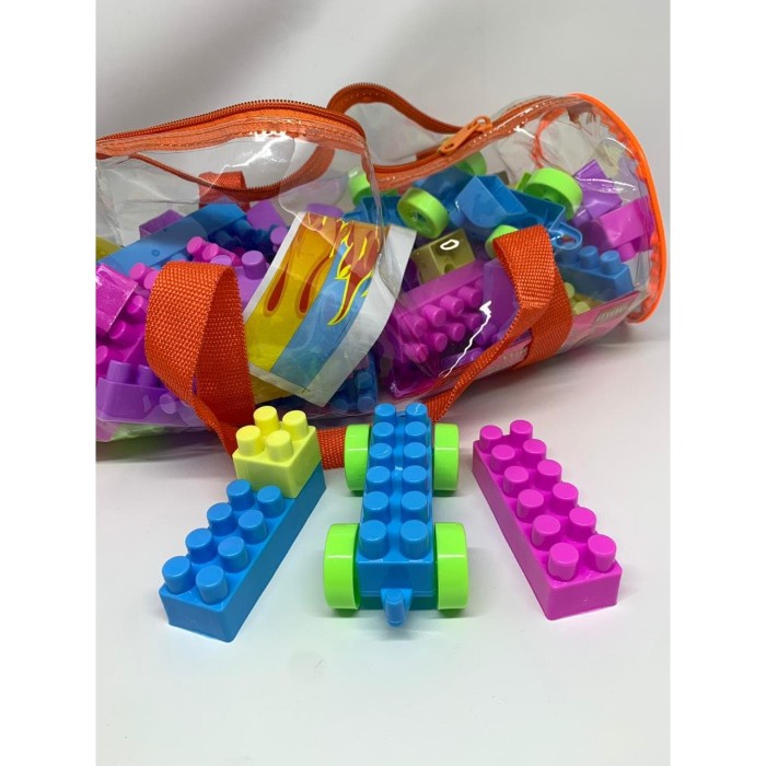 Mainan anak Tas block pintar / Lego / duplo isi 108 block besar