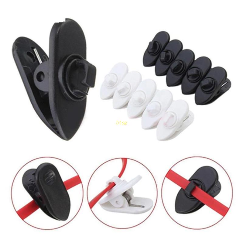 Bt Hitam Putih Headphone Kawat Klip Earphone Kabel Klem Wire Mount Clip