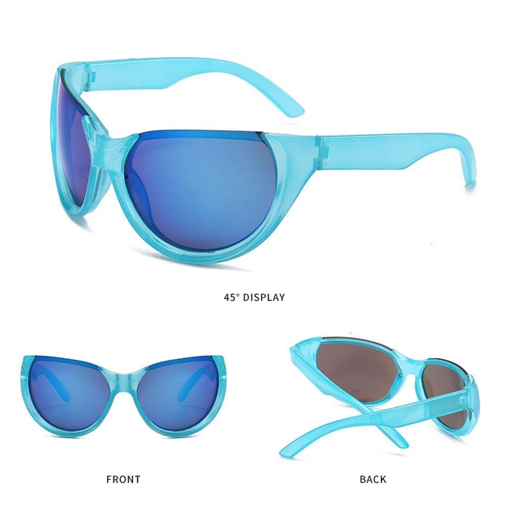 Nanas Y2k Kacamata Hitam Bingkai Besar Olahraga Bersepeda Pria Shades Wanita Sunglasses