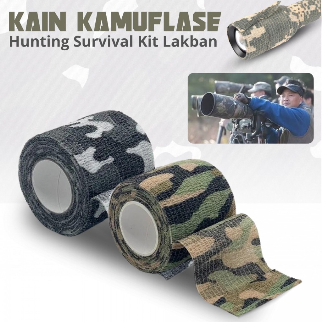 Kain Lakban Plester kamuflase SamaranTape Hunting Survival Kit