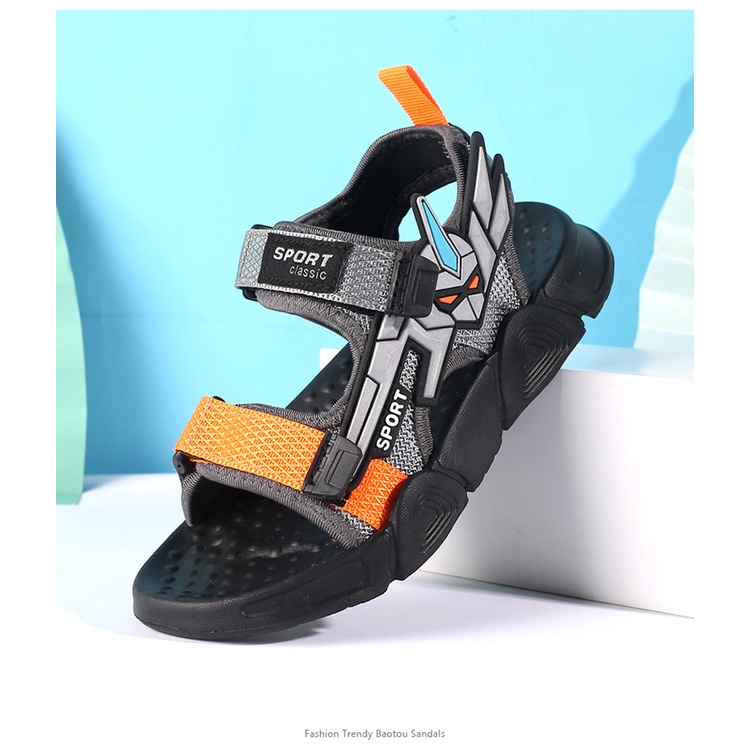 2023SH2099 Sendal anak laki laki sendal gunung anak laki laki transformer sandal anak robot import bahan karet empuk size 27-38