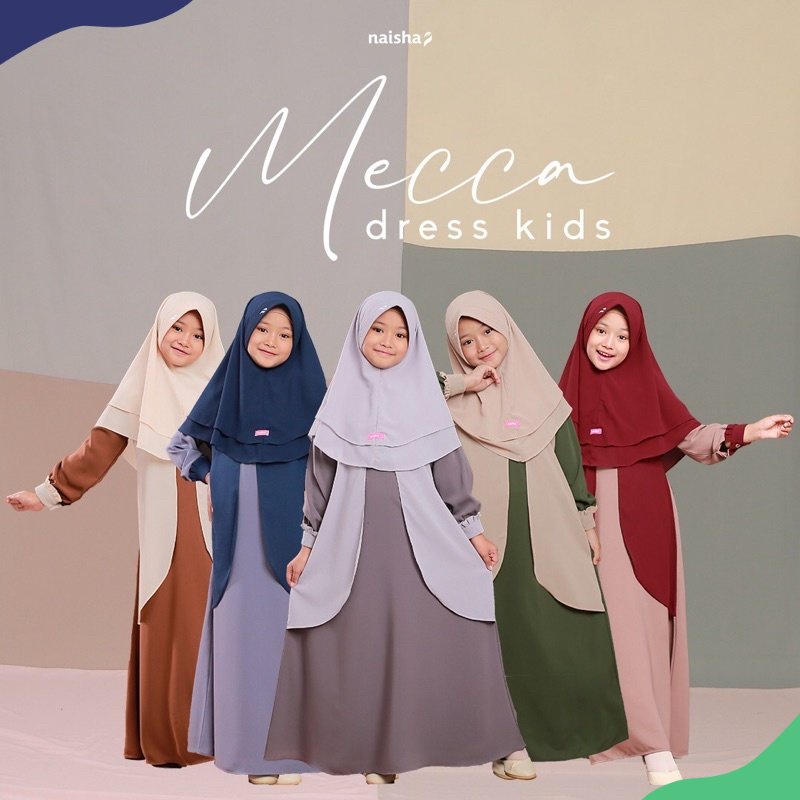 Mecca Dress Anak by Naishaofficial / Mecca Family Set / Gamis Anak / Dress Anak / Dress Kids / Sarim