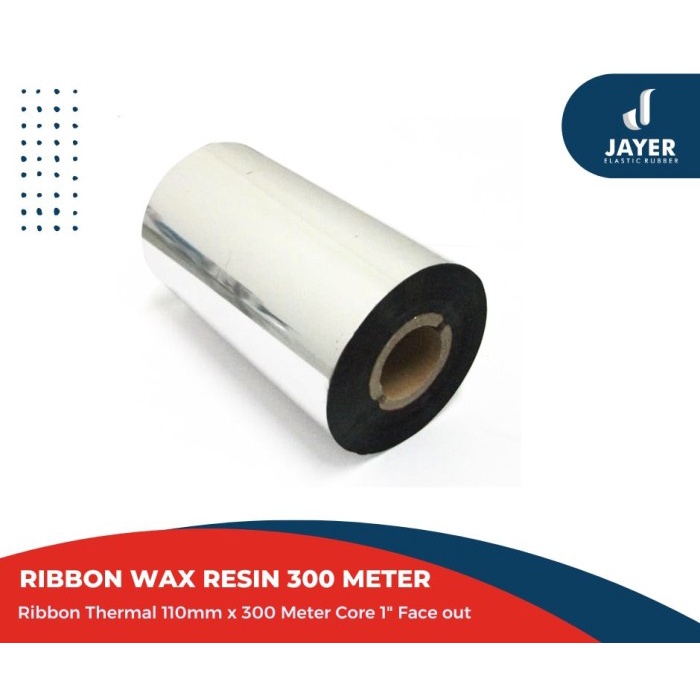 Ribbon  Barcode Printer Thermal  WAX RESIN Face Out  110 x 300 Meter