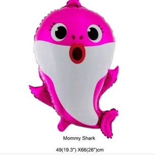 Balon Baby Shark Shape 60cm / Balon Foil Karakter Shark