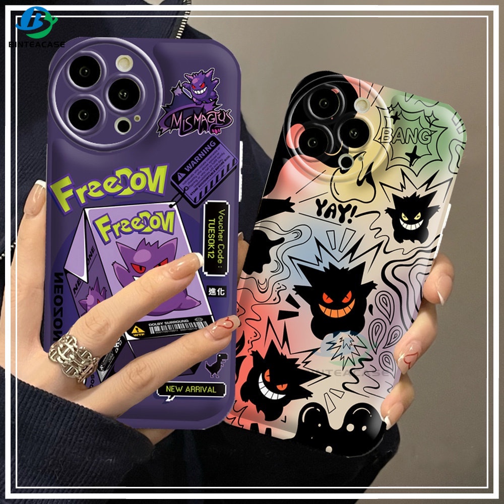 Realme C55 10 C15 C12 C25S C11 C20 realme5 5i 6i C3 8i C21Y C25Y Pokémon Gengai Silikon Airbag Case Binteacase