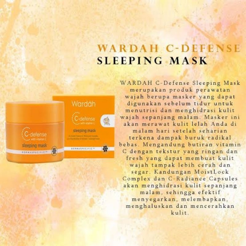 WARDAH C-Defense With Vitamin C Sleeping Mask 30g - Apple_Kosmetik