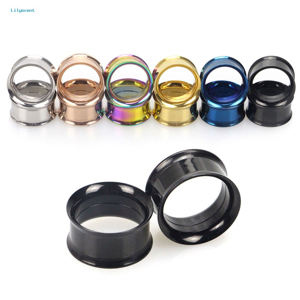 Lilyscent 1Pc Ear Jewelry Tunnel Stretcher Untuk Pesta Tandu Terowongan Stainless Steel Warna-Warni Nyaman